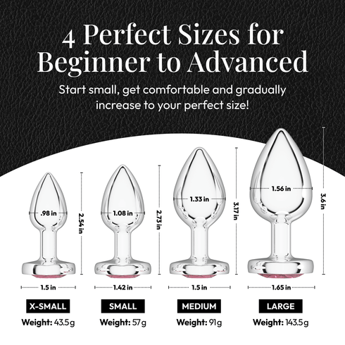 Metal Butt Plug Set (Heart-Shaped Charm)